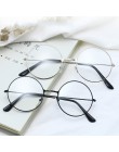 Nowe okulary koreańska wersja No Degree Number płaskie lustrzane okulary Retro książę lustro literacka okrągła oprawka