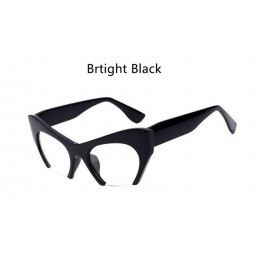 Kocie okulary czarne Vintage oprawki do okularów Nerd okulary z przezroczystymi szkłami Hlaf ramki okulary kobiety luksusowej ma