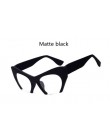 Kocie okulary czarne Vintage oprawki do okularów Nerd okulary z przezroczystymi szkłami Hlaf ramki okulary kobiety luksusowej ma
