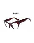 Kocie okulary czarne Vintage oprawki do okularów Nerd okulary z przezroczystymi szkłami Hlaf ramki okulary kobiety luksusowej ma