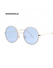 Vintage okrągłe okulary przeciwsłoneczne damskie kolor oceanu soczewki lustrzane okulary przeciwsłoneczne damskie marka designer