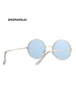 Vintage okrągłe okulary przeciwsłoneczne damskie kolor oceanu soczewki lustrzane okulary przeciwsłoneczne damskie marka designer