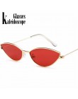Metalowa ramka damskie okulary przeciwsłoneczne Cat Eye śliczne Sexy marka projektant lato Retro mała ramka czarne czerwone okul