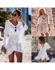 Seksowna narzutka na bikini kobiety strój kąpielowy Cover-up strój kąpielowy bikini Knitting stroje kąpielowe siatka plażowa suk