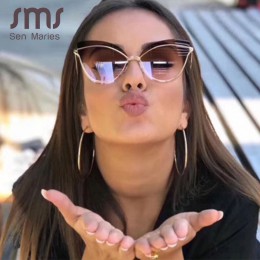 Nowe okulary przeciwsłoneczne cat eye kobiety mężczyźni osobowość luksusowe 2019 moda motyl Cateye kobieta okulary odcienie UV40