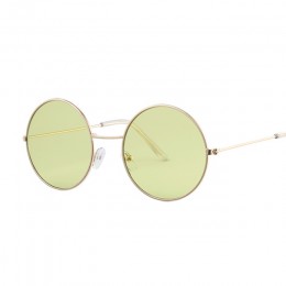 Vintage okrągłe okulary przeciwsłoneczne damskie kolor oceanu soczewki lustrzane okulary przeciwsłoneczne damskie marka designer