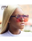 Moda za duże kwadratowe okulary damskie 2019 marka projektant Vintage Gradient niebieskie różowe okulary przeciwsłoneczne dla ko