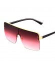 Moda za duże kwadratowe okulary damskie 2019 marka projektant Vintage Gradient niebieskie różowe okulary przeciwsłoneczne dla ko