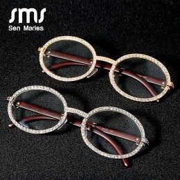Sen Maries 3AAA cyrkon diamentowe okulary przeciwsłoneczne mężczyźni kobiety nowa luksusowa Vintage okrągła cyrkonia sześcienna 