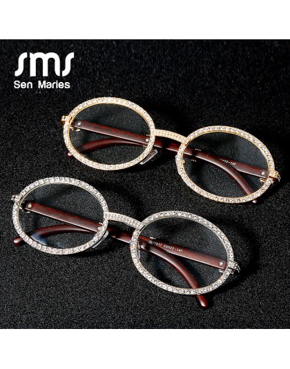 Sen Maries 3AAA cyrkon diamentowe okulary przeciwsłoneczne mężczyźni kobiety nowa luksusowa Vintage okrągła cyrkonia sześcienna 
