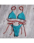 Floral Bikini we wzory zestaw kobiety Sexy paski Patchwork strój kąpielowy wzburzyć brazylijskie stroje kąpielowe strój kąpielow