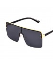 Moda za duże kwadratowe okulary damskie 2019 marka projektant Vintage Gradient niebieskie różowe okulary przeciwsłoneczne dla ko