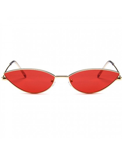 Metalowa ramka damskie okulary przeciwsłoneczne Cat Eye śliczne Sexy marka projektant lato Retro mała ramka czarne czerwone okul