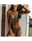 INGAGA Bikini 2020 strój kąpielowy na jedno ramię wzburzyć stroje kąpielowe kobiety solidna damska strój kąpielowy maillot de ba