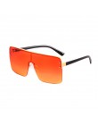 Moda za duże kwadratowe okulary damskie 2019 marka projektant Vintage Gradient niebieskie różowe okulary przeciwsłoneczne dla ko