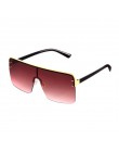 Moda za duże kwadratowe okulary damskie 2019 marka projektant Vintage Gradient niebieskie różowe okulary przeciwsłoneczne dla ko