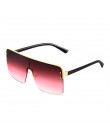 Moda za duże kwadratowe okulary damskie 2019 marka projektant Vintage Gradient niebieskie różowe okulary przeciwsłoneczne dla ko