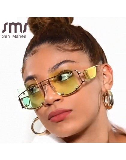 Moda lustro kwadratowe okulary mężczyźni kobiety 2019 ponadgabarytowych ze stopu nit męskie odcień okulary luksusowa marka Trend