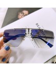 Kwadratowe okulary przeciwsłoneczne bezramkowe męskie 2020 letnie nowe modne okulary słoneczne moda luksusowa marka odcienie dla