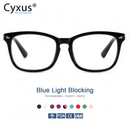 Cyxus niebieskie światło blokowanie komputerowe okulary Anti UV zmęczenie ból głowy okulary przezroczyste soczewki Gaming okular