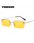 YOOSKE okulary przeciwsłoneczne bezramkowe damskie luksusowe markowe okulary przeciwsłoneczne kocie oczy męskie vintage retro kw