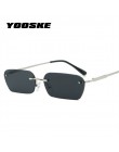 YOOSKE okulary przeciwsłoneczne bezramkowe damskie luksusowe markowe okulary przeciwsłoneczne kocie oczy męskie vintage retro kw
