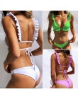 Peachtan seksowne bikini 2020 Mujer stroje kąpielowe kobiety biquinis Feminino kąpiących Ruffles strój kąpielowy push up strój k