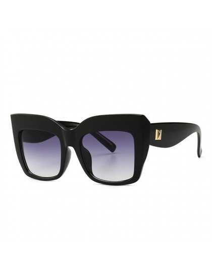 Luksusowa marka projekt panie za duże okulary przeciwsłoneczne kocie oczy kobiety w stylu Vintage okulary przeciwsłoneczne dla k