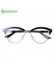 SOOLALA kocie oko pół-rimless blokujące niebieskie światło filtr okulary rama kobiety niebieskie światło blokowanie przeciw prom