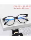 Retro Student wykończone okulary dla osób z krótkowzrocznością kobiety literackie owalne krótkowzroczne okulary mężczyźni czarne
