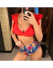 INGAGA Bikini 2020 strój kąpielowy na jedno ramię wzburzyć stroje kąpielowe kobiety solidna damska strój kąpielowy maillot de ba