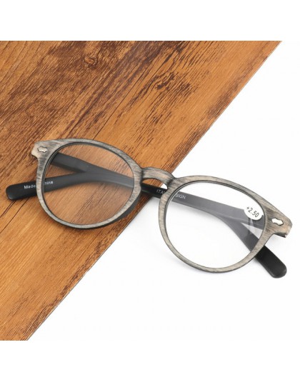 Zilead Retro owalne imitacja drewna wzór okulary do czytania dla kobiet i mężczyzn żywica HD okulary do czytania nadwzroczność o