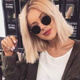 Evrfelan nowe lusterko damskie okulary mężczyźni Retro okrągłe okulary kobieta moda Unisex okulary metalowa rama gafas de sol