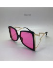 Hollow Oversize Square okulary przeciwsłoneczne dla kobiet 2020 nowa modna kokardka kształt Bee okulary przeciwsłoneczne damskie