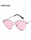 ZXWLYXGX 2018 nowe okulary przeciwsłoneczne cat eye kobiety marka Trendy przyciemniane kolor Vintage Shaped okulary Famle w kszt