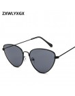 ZXWLYXGX 2018 nowe okulary przeciwsłoneczne cat eye kobiety marka Trendy przyciemniane kolor Vintage Shaped okulary Famle w kszt