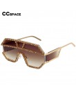 47165 moda Rhinestone ponadgabarytowych jeden obiektyw okulary przeciwsłoneczne z cyrkoniami mężczyźni kobiety geometryczne z kr