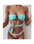 Seksowne bikini mikro zestaw 2020 drukuj kostium kąpielowy damski Bandeau strój kąpielowy z wysokim stanem kobiety lato kąpiącyc