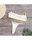 Seksowny nadruk w paski strój kąpielowy kobiety stałe zakrętka tubki strój kąpielowy Bikini wysoko wycięte zestaw Backless stroj