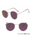 Evrfelan nowe lusterko damskie okulary mężczyźni Retro okrągłe okulary kobieta moda Unisex okulary metalowa rama gafas de sol