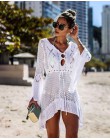Seksowna narzutka na bikini kobiety strój kąpielowy Cover-up strój kąpielowy bikini Knitting stroje kąpielowe siatka plażowa suk