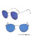 Evrfelan nowe lusterko damskie okulary mężczyźni Retro okrągłe okulary kobieta moda Unisex okulary metalowa rama gafas de sol