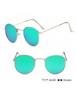 Evrfelan nowe lusterko damskie okulary mężczyźni Retro okrągłe okulary kobieta moda Unisex okulary metalowa rama gafas de sol
