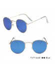 Evrfelan nowe lusterko damskie okulary mężczyźni Retro okrągłe okulary kobieta moda Unisex okulary metalowa rama gafas de sol