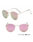 Evrfelan nowe lusterko damskie okulary mężczyźni Retro okrągłe okulary kobieta moda Unisex okulary metalowa rama gafas de sol