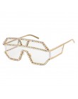 47165 moda Rhinestone ponadgabarytowych jeden obiektyw okulary przeciwsłoneczne z cyrkoniami mężczyźni kobiety geometryczne z kr