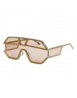 47165 moda Rhinestone ponadgabarytowych jeden obiektyw okulary przeciwsłoneczne z cyrkoniami mężczyźni kobiety geometryczne z kr