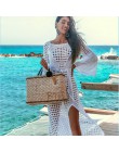 Seksowna narzutka na bikini kobiety strój kąpielowy Cover-up strój kąpielowy bikini Knitting stroje kąpielowe siatka plażowa suk