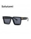 Vintage Square okulary przeciwsłoneczne damskie 2020 nowa luksusowa marka czarne okulary mężczyźni Oversize okulary kobiece eleg