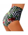 Hirigin wysokiej talii Bikini szorty Plus Size kobiet spodnie strój kąpielowy kwiat Sexy strój kąpielowy 2019 nowych kobiet Biki